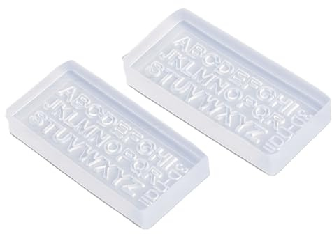 Sonew Moule en Silicone 3D pour Nail Art, 26 Lettres de L'alphabet, en Résine et Silicone Alimentaire Souple, Idéal pour la Décoration et les Loisirs Créatifs sur les ongles. (Paquet de 2)