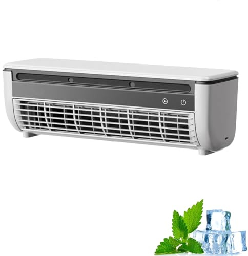 2025 Ventilatore AC montato a parete, 10dB Ultra-Quiet Mini Cooling Unit con motore Maglev, condizionatore d'aria portatile ricaricabile USB per camera da letto, cucina e ufficio, senza perforazione r