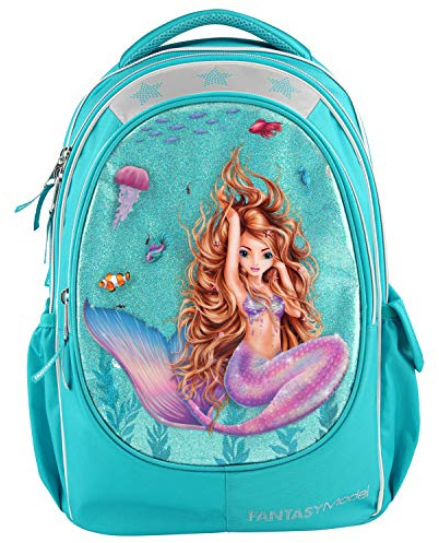 Depesche 10395 Schulrucksack Fantasy Model Mermaid, türkis, ca. 23 x 34 x 44 cm, bunt
