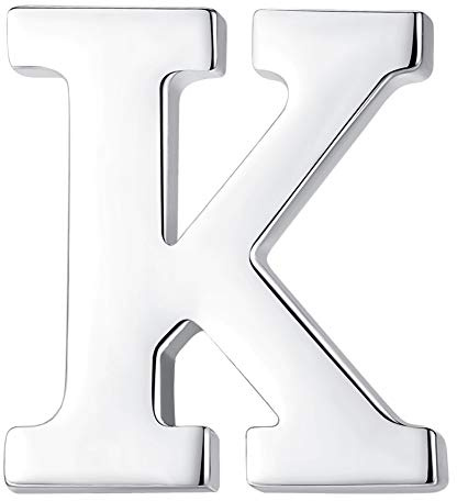 HONEY BEAR 1 Stück Buchstaben Brief Broschen Pins A bis Z, Edelstahl für Herren/Damen Anzug Hemd, Geschäft Hochzeit Geschenk,Silber,MEHRWEG (K)