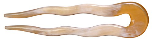 Marycrafts Haargabel Haarstab Haar Stöcke Haarschmuck aus Büffelhorn Handarbeit (Mehrfarbig)