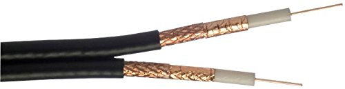 WF65 - Cavo coassiale doppio con treccia in rame, bobina da 50 m, cavo coassiale WF65