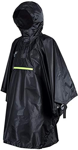 Poncho impermeable para bicicleta, impermeable, para exteriores, a prueba de lluvia, capa para acampar, ciclismo (negro)