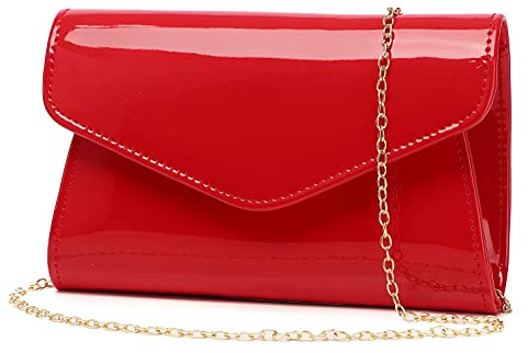 Clutch aus Lackleder für Damen, Abendtasche, stilvolle Schultertasche für Weihnachten, Hochzeit, Party, Abschlussball
