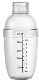 Ecoodisk Shaker da Cocktail di plastica, Shaker in plastica in plastica Trasparente Shaker di plastica con Tazza da Shaker a Mano per Bevande Top su Scala e Filtro con Scale.,500CC