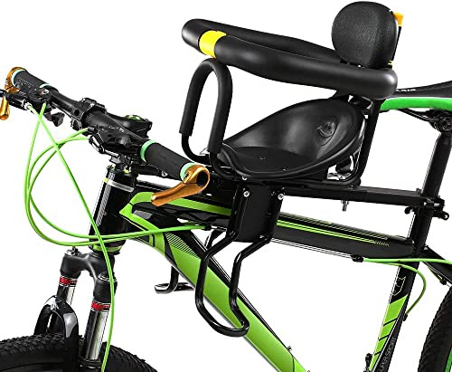 SanBouSi Siège enfant de vélo - Siège vélo pour enfant avant - Siège de sécurité avec poignée de sécurité pour enfants de 1 à 7 ans - Convient pour les VTT, vélos, véhicules électriques