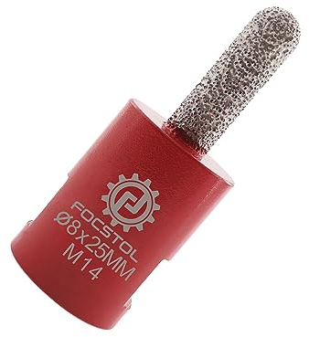 FOCSTOL Punta Diamantata per Malta - 8mm x 25mm Fresa Diamantata per Rimozione Mattoni Pietra Muratura M14 Filettatura