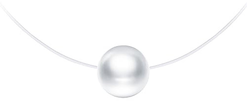 Yumilok Collar mujer chica de 925 plata esterlina Transparente línea de pescado Collar de perlas de moda simple
