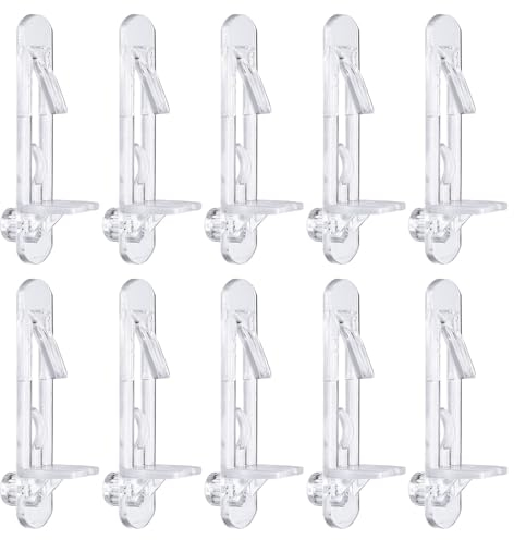 QUARKZMAN Kunststoff-Sicherungsregalstifte, 20 Stück klare selbstverriegelnde Regalstützen Regalclips passend für 7,9 mm Loch 3/4 (20 mm) dickes Regal für Bücherregale, Schränke, Küche