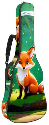 Akustikgitarre Tasche, Groß Schöne Gitarrentasche für 40/41/42 Zoll, wasserdichte Gitarre Gigbag mit Schutzschicht, Fuchs Kristallkugel, Mehrfarbig Nr. 08, 42.9x16.9x4.7 in, Gitarrentasche