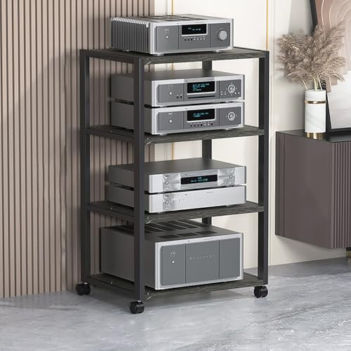 Tv-möbel & phonomöbel，Mit universellen Rädern, leicht zu bewegen，Multifunktion plattenspieler schrank，Mehrere Größen verfügbar，Starke Tragfähigkeit,Geeignet für Wohnzimmer, Schlafzimmer, Büro(Nero,50*