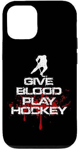 Give Blood Play Hockeyspieler Eishockey inspiriertes Design Hülle für iPhone 12/12 Pro