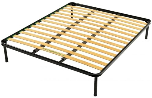 Generico Rete Letto Matrimoniale 160x190 cm – Ortopedica e Resistente – Doghe in Legno Multistrato, Telaio in Ferro Robusto – Made in Italy, Qualità 100% Italiana