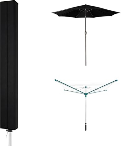 JKITNHJOT Wäschespinne Schutzhülle 160x15x15cm – wasserdichte Abdeckung aus 210D Oxford, UV-beständig & Winterfest, mit Reißverschluss & Kordelzug, Passend für Leifheit & Andere Modelle