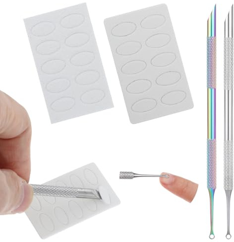 HJZHII 2 piezas de recortador de cutículas, removedor de cutículas, herramienta de uñas de doble cabeza con removedor de bucle, kit de manicura para manicuristas profesionales, salón de belleza