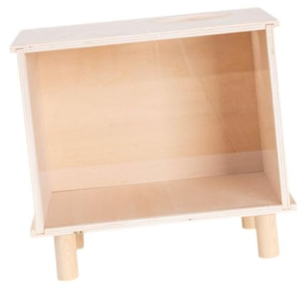 PawwJoy Caja de excavación para hámster, caja de juguete con ventana transparente, casa de baño de arena para mascotas pequeñas, tamaño M - mediano