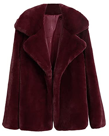 Generisch Winterjacke Damen Langarm Kunstfell Jacken Elegante Fellmantel Einfarbig Flauschige Cardigan Herbst-Winter-üBergangsjacke Warm Pelzmantel/Flauschjacke/Pelzjacke/Faux Fur Jacke