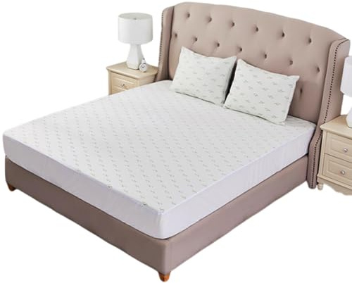 Coprimaterasso impermeabile, coprimaterasso con angoli profondi (bianco, singolo/matrimoniale, 90 x 200 cm/160 x 200 cm), a prova di liquidi, per incontinenza degli animali domestici, copertura