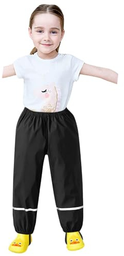 Générique Pantalon de Pluie Enfant Pantalon Boue de Pluie Imperméable Coupe-Vent Léger Enfants Salopette Garçon sans Doublure Surpantalon Réfléchissant Enfant pour Road Running Randonnée Le Plein Air