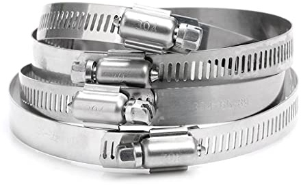 10 Stück Edelstahl-Schlauchschellen – Verstellbare Rohrschellen zur sicheren Befestigung von Schläuchen, robustes Metall 304, Größen 40–152 mm(91-114mm)