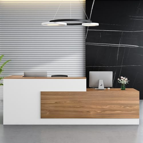 Moderner Empfangstresen mit Schubladen, stilvolle Möbel für Friseursalons, Büros, Hotels und Bekleidungsgeschäfte, elegante weiße Empfangsheke