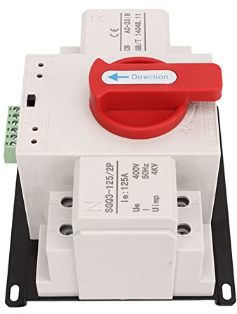 YWBL-WH Interruttore di Trasferimento Automatico A Doppia Alimentazione da 400 V, Interruttore di Commutazione Generatore con Maniglia Rossa 125 A per l'industria 50 Hz, Struttura in ABS e Lega di