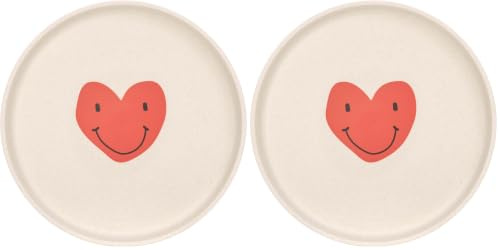 LÄSSIG Kinderteller für Babys und Kleinkinder Happy Rascals Heart (Packung mit 2)