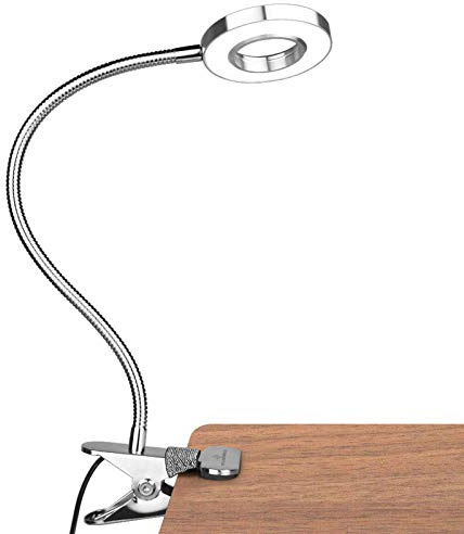 GLORIOUS-LITE LED Clip on Light, 36 LED Eye-Caring Reading Lamp for Dorm Room, 360° Flexible Gooseneck with 4 Color Modes, Dimmable Book Light for Bed, Desk, Headboard, Computer (Silver)