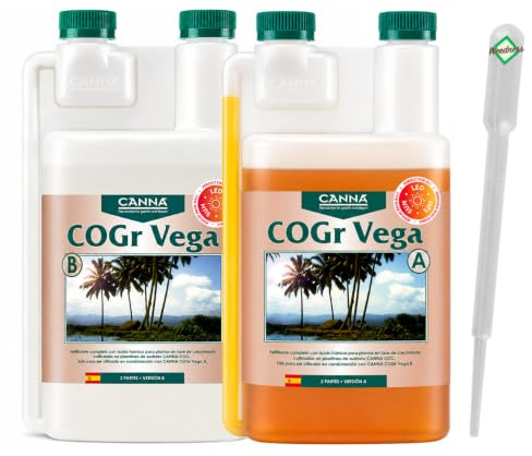 Weedness Canna COGr Vega A&B 1 Liter - Hydrokultur Dünger Kokos Substrat Coco Grow Anbau Indoor