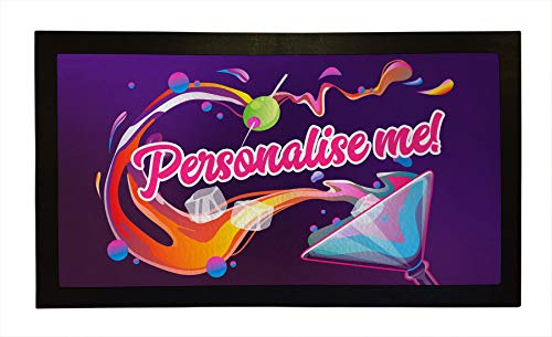 Bang Tidy Clothing Personalised Bar Runners Rainbow cocktail Home or Pub Bar Mats Mens Gift Idea