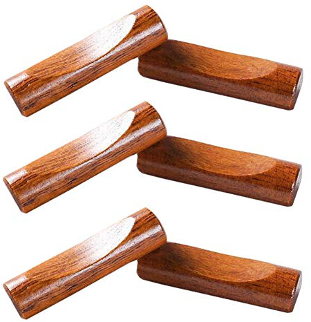 6 Pieces Natural Wooden Chopstick Rest Stands Spoon Rest Dinner Spoon Fork Knife Holder Wooden Chopstick Holder for Dining Table Decoration, Cylindrical