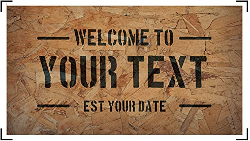 Bang Tidy Clothing Personalised Bar Runner Mat - Novelty Beer Gifts for Home Pubs Bars - Add Your Text - OSB Wood