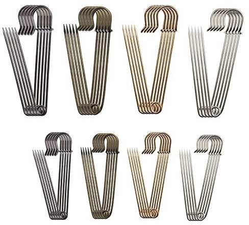 OTOTEC 40 STK. Sicherheitsnadeln Set Silber Bronze Gold Schwarz 4 Farben Groß Stark Sicherheitsnadeln aus starkem Metall Kit 2 Zoll & 3 Zoll Für Decken Röcke Kilts Crafts