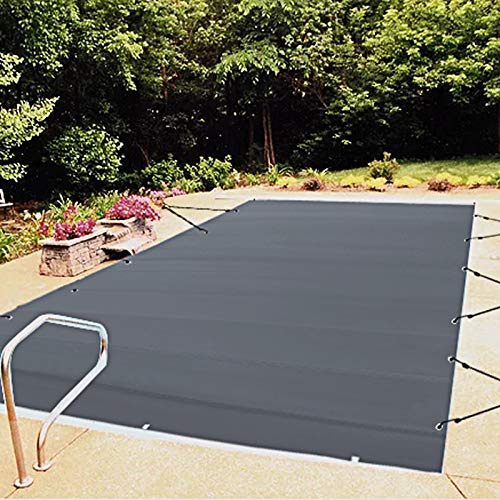 VEVOR Cubierta de Seguridad para Piscina 4 x 8 m Cobertor de Piscina Tamaño de Piscina 3,7 x 7,7 m Lona de Piscina, con 24 Tornillos de Tierra, para Todo Tipo de Piscinas como Hogar, Jardín, Hotel