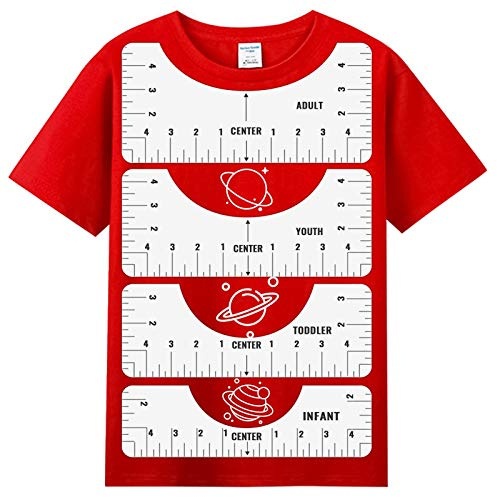 4 Stücke T-Shirt Lineal Guide,Kucheed T-Shirt Lineal Guide für Vinyl und Sublimation,T-Shirt Alignment Tool Set für Fashion Center Design,T-Shirt Guide für Erwachsene Jugendliche Kleinkind Kleinkinder