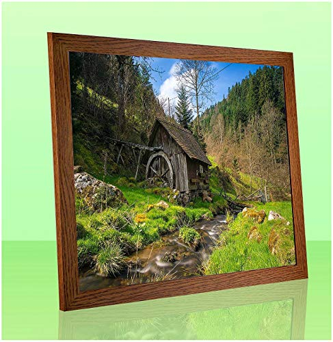 Bonito Slimline Profil Bilderrahmen Posterrahmen 37,5x98 cm Eiche Rustikal Dekor 98x37,5 cm Puzzlerahmen Diamond Painting mit Kunstglas klar