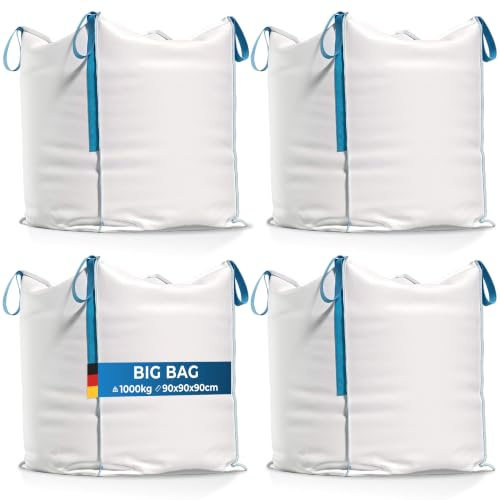 TK THERMALKING - Big Bag grande - Sacos para escombros de obra – Bolsas jardin – Saco de transporte 90x90x90 cm capacidad de carga de 1000kg (4)