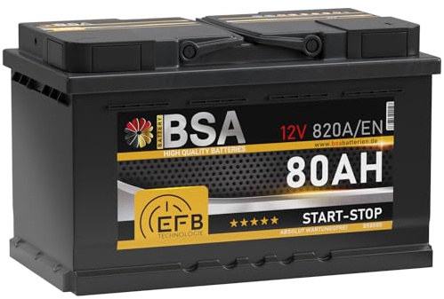 BSA EFB Batterie 80Ah 12V 820A/EN Start Stop Autobatterie Starterbatterie