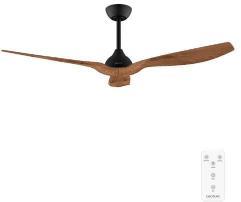 Cecotec Takfläktar Utan Ljus Energysilence Aero 5200 Blackwood. DC 36W Motor, Diameter 132 Cm, Kontroll, Timer, Sommar Och Vinter, Blad, Justerbar Höjd 12,5 Eller 25 Cm, Tyst