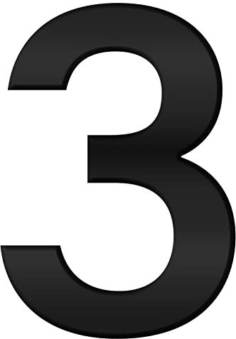 FORYEE House Numbers Plaques Door Numbers, 3D Door Address Numbers Stickers Floating Appearanc for Apartment, Mailbox Signs Numbers, Hotel Room, House (Black 3 Number)