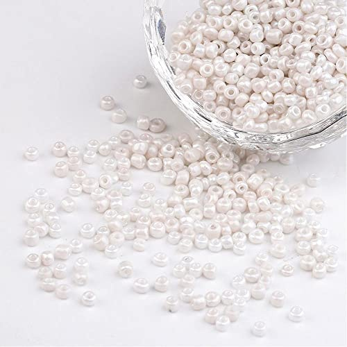 Handicraft Emporium Cuentas de cristal opaco | Brillantes | 2 mm | Blanco | 50 g