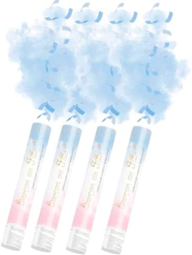 SPARKLERS CLUB - Juego de 4 cañones de polvo para bebé y revelación de género, 30 cm, color azul