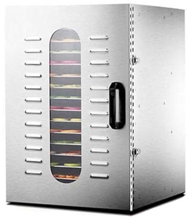 MAYFABD Food Dehydrator Food Dryer for Vegetables Herbs and Meats Dry Fruit Dehydrator with Metal Grid Trays Metal Beef Jerky Machine Oven 24H Timer Function Digital Touch Display,B 16 Layer