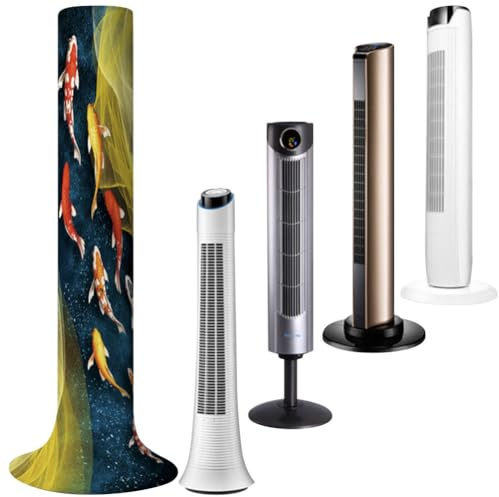 BAOZOON Cache-poussière pour ventilateur de tour Cache verticale étanche à la poussière pour ventilateur de tour de 37,4 à 49,2 pouces, housse de ventilateur sur pied, lavable, housse de manchon de