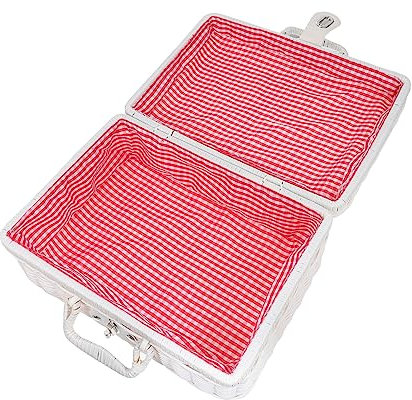Ciieeo Retro Handgewebte Aufbewahrungsbox Mit Deckel Große Kapazität Dicht Gewebt Für Zuhause Schreibwaren Picknickkoffer Langlebig Hochwertige Materialien
