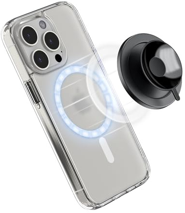 KIWIFOTOS Silikon Magnet Handyhalterung mit MagSafe Kompatibel mit iPhone 17 16 15 14 13 12, Magnetische Handyhalterung für Spiegel Dusche TikTok Ersteller Videos Fitnessstudio und Selfies (Schwarz)