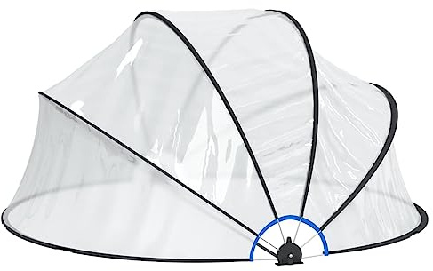 Gecheer Pooltak Pool Avskydd Pool Paviljongtält Poolöverdachung Trädgårdspaviljong Trädgårdstak Poolavskydd Tak för Uppställningspool Rund 315x158 cm PVC