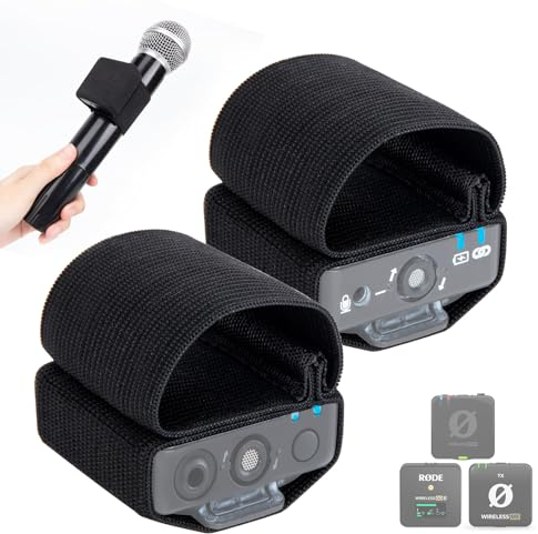 SUNMON Manicotto elastico per microfono a mano per Rode Wireless Go 2, Pro/ME – Confezione da 2 accessori per discorsi, interviste, microfono portatile per matrimoni
