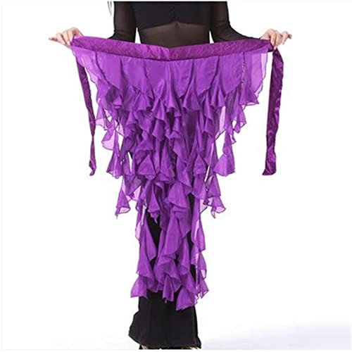 LVUNZJCA Damen Bauchtanz Hüfttuch Bauchtanzkostüme Chiffon Quaste Bauchtanz Hüfttuch for Frauen für Tanz, Yoga(Lila)