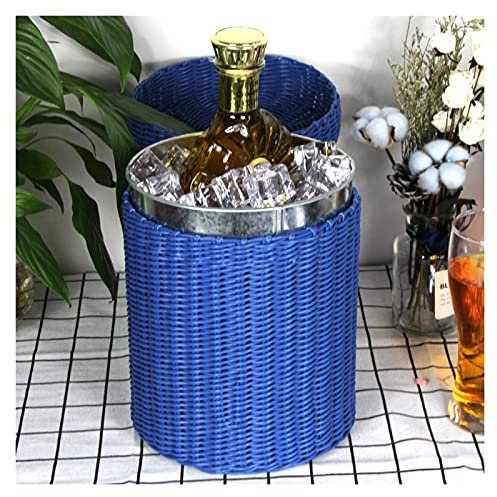 Stainless Steel Rattan ice Bucket Bar Champagne Wine Ice Bucket Beer Bucket Creative KTV Multifunctional Ice Bucket